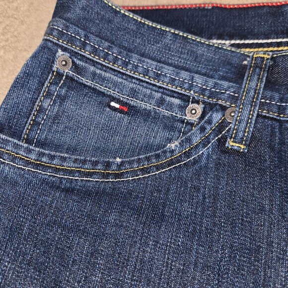 Y2K Tommy Hilfiger dark-wash straight-leg jeans European style 33/34 - Picture 11 of 13